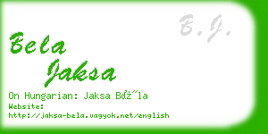 bela jaksa business card